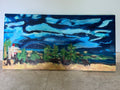 Abstract lighthouse painting.